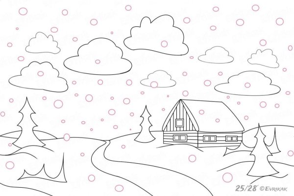Раскраска пейзаж