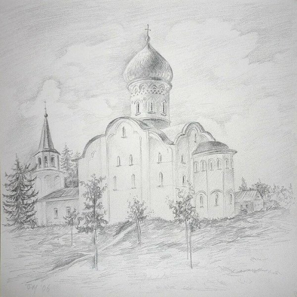 Церковь простым карандашом