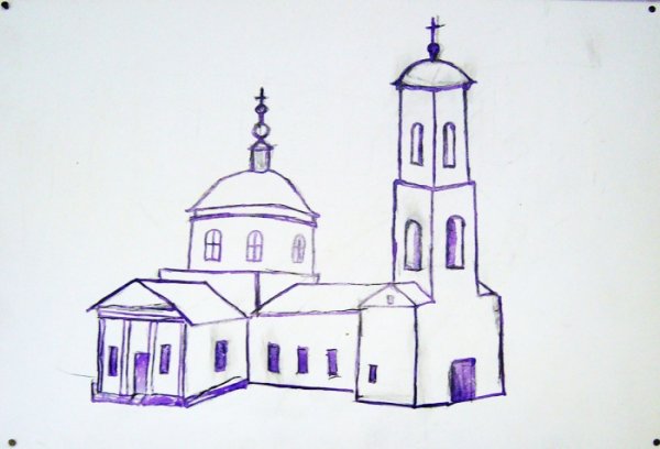 Церковь раскраска