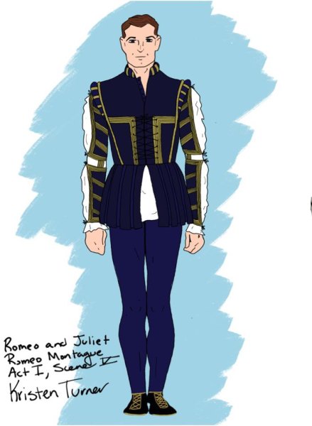 Эскиз костюма Ромео или Джульетта