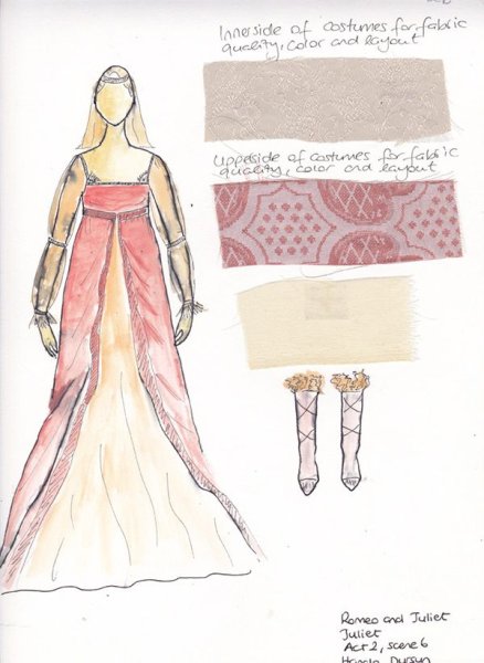 Эскиз костюма Ромео или Джульетта