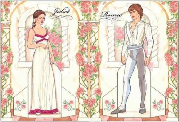 Бумажные куклы Ромео и Джульетта