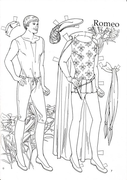 Бумажные куклы Ромео и Джульетта