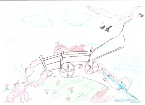 Лебедь басня Крылова раскраска