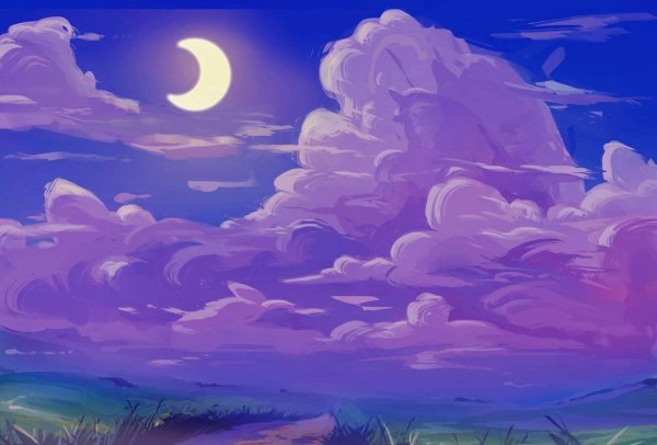 Небо цветными карандашами