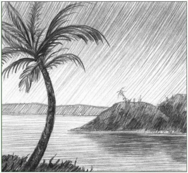 Картины карандашом природа