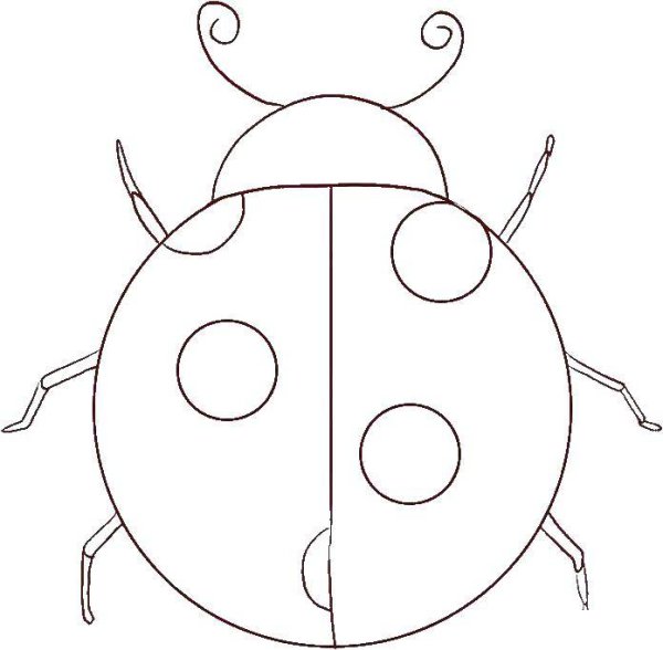 Раскраска Божья коровка для детей 3-4 лет