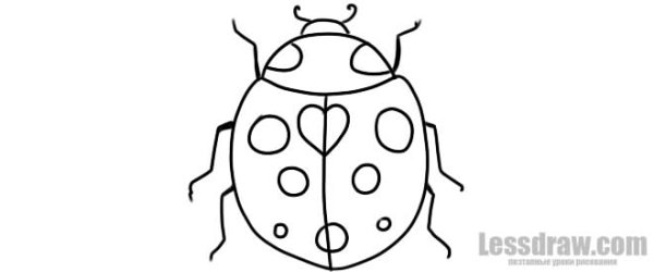 Божья коровка рисунок карандашом