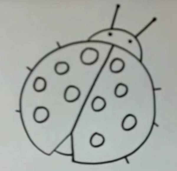 Божья коровка карандашом