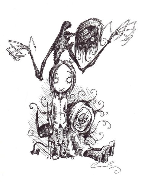 Как нарисовать Коралина в стране кошмаров