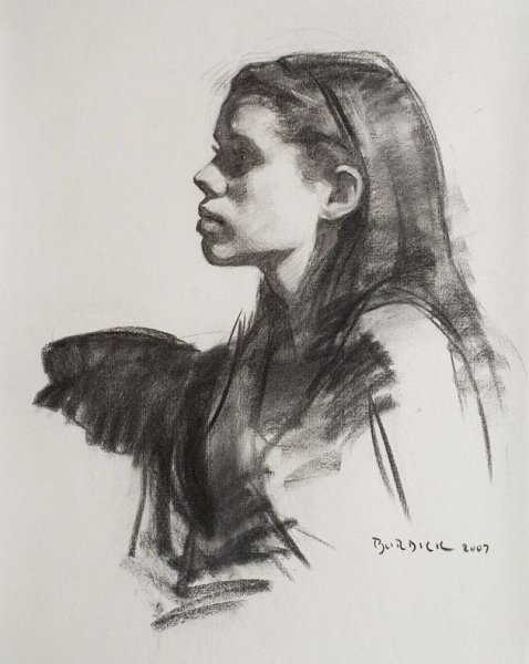 Портрет угольным карандашом