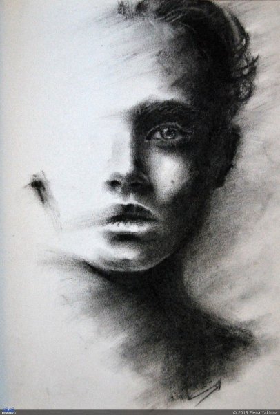 Луис Патридж портрет уголь