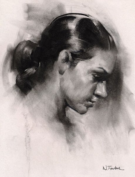 Портрет угольным карандашом