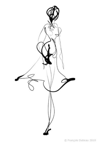 Женский силуэт одной линией