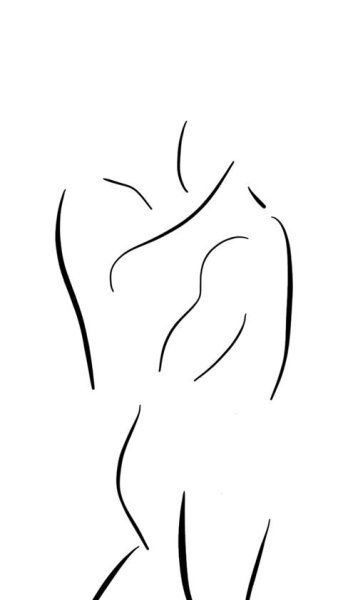 Женский силуэт одной линией