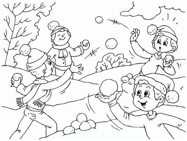 Зимняя раскраска