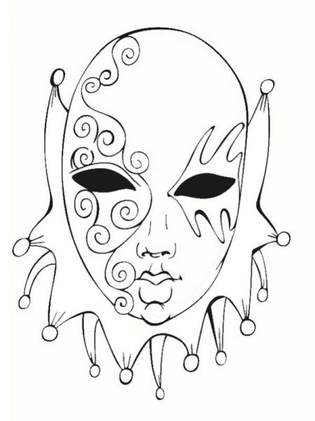 Карнавальная маска раскраска