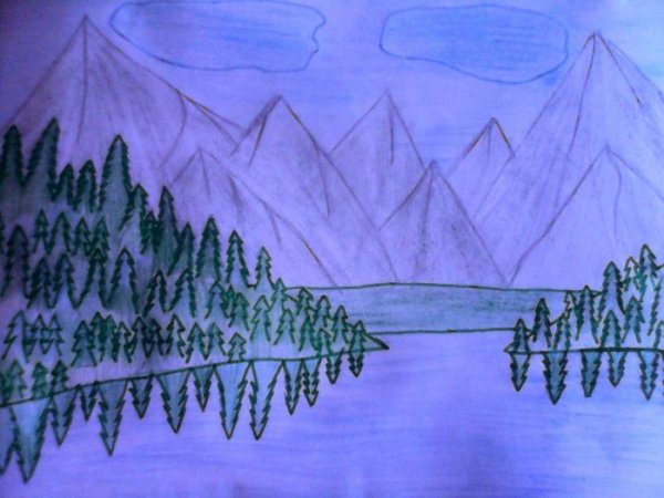 Озеро карандашом