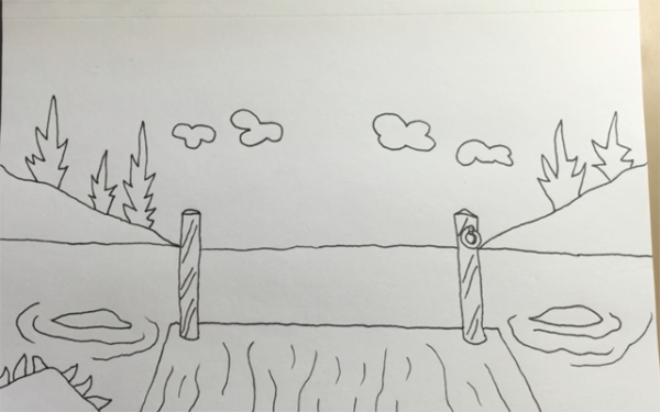 Волшебное озеро рисунок