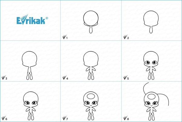 Тики поэтапное рисование