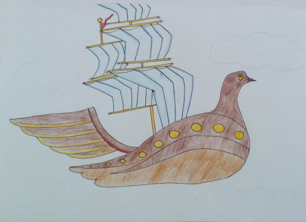 Летучий корабль иллюстрации