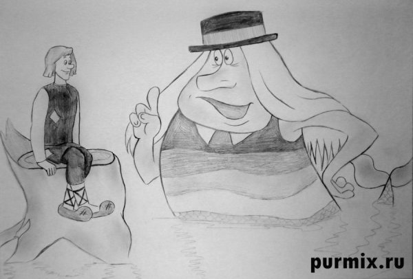 Водяной рисунок карандашом