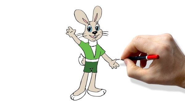 Волк и заяц рисунок карандашом