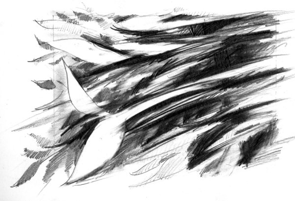 Ветер рисунок карандашом