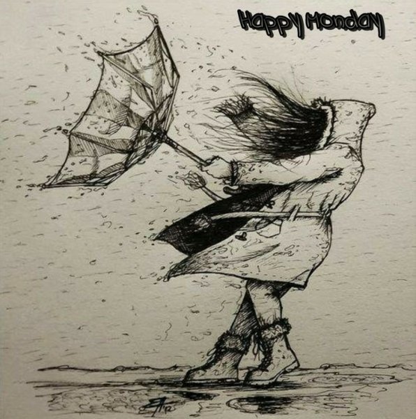 Сильный ветер иллюстрация