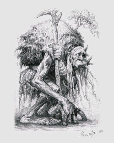 Мифические существа карандашом