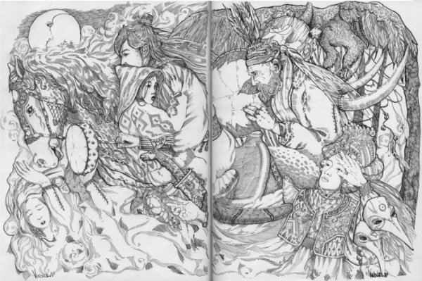 Рисунок к балладе Лесной царь ф Шуберта