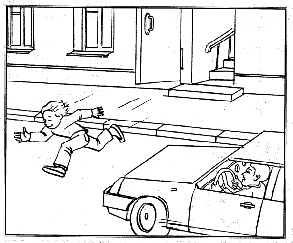 Раскраска опасность на дороге