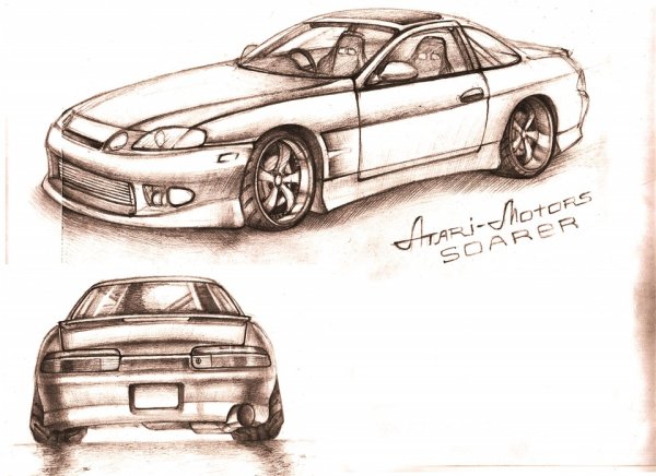 Toyota Mark 2 рисунок сзади