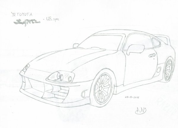 Раскраска Toyota Supra a80 Форсаж