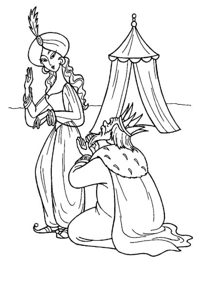 Сказка о золотой рыбке Пушкин раскраска