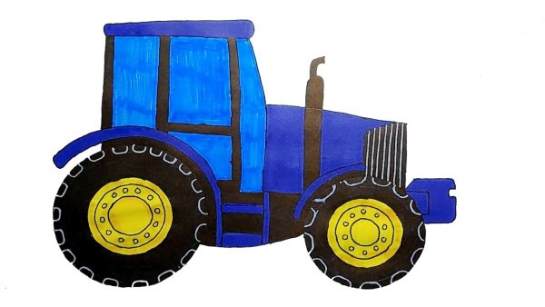 Рисование красками трактор для детей