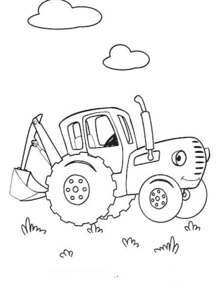 Синий трактор грязный трактор