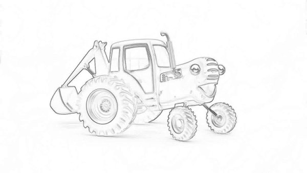 Рисовалка синий трактор