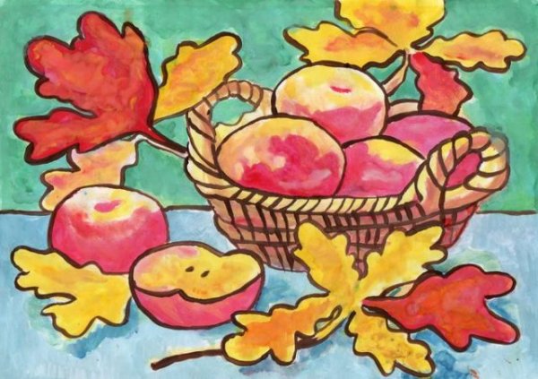 Дары осени рисунок в школу