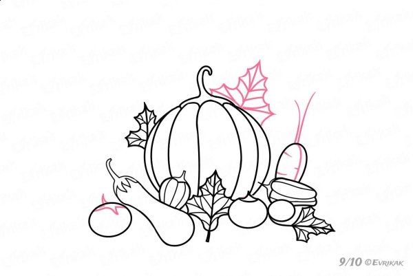 Осенние дары рисунок карандашом