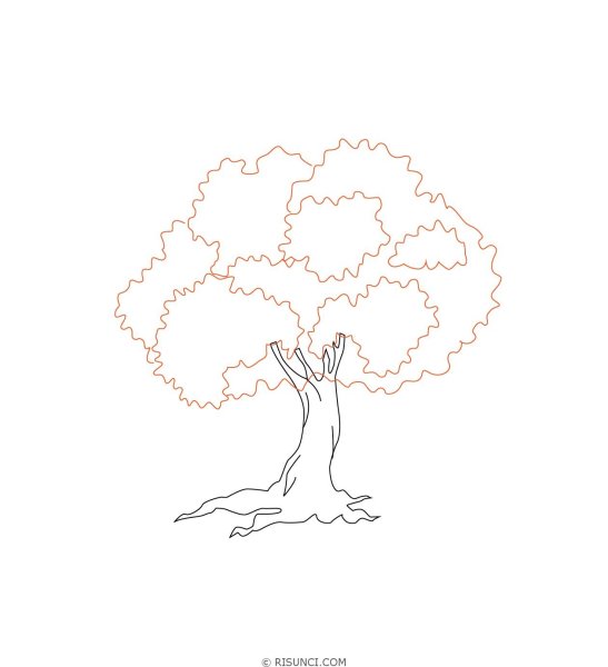 Большое дерево раскраска
