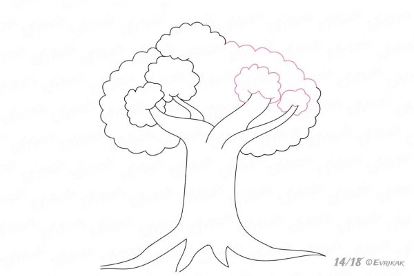 Дерево раскраска для детей