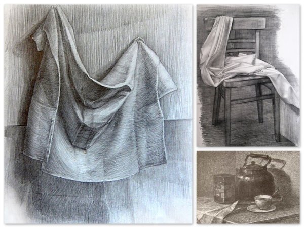 Построение драпировки Академический рисунок