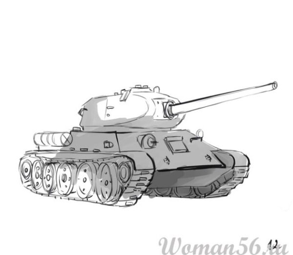 Танк схема рисования для детей