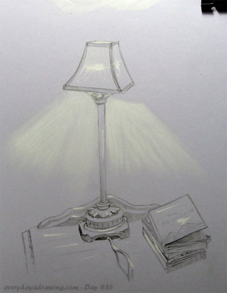 Настольная лампа зарисовка