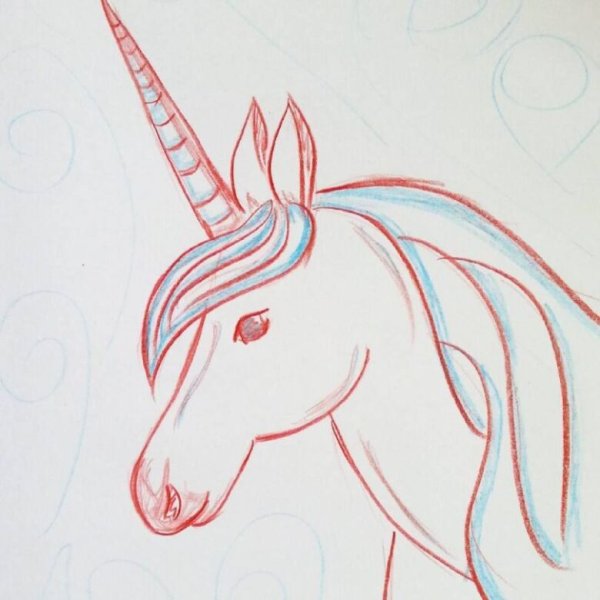 Поэтапное рисование единорога
