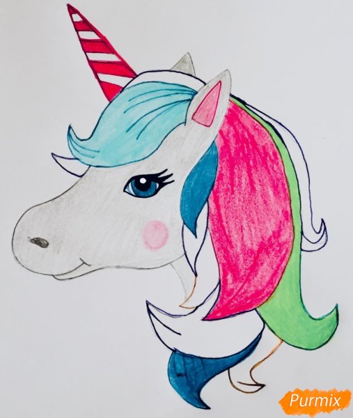 Единорог рисунок карандашом