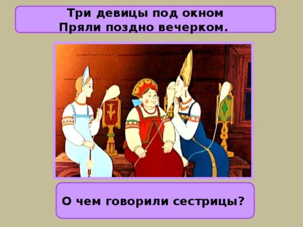 Три девицы под окном пряли поздно вечерком
