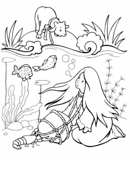 Алёнушка и братец Иванушка сказка раскраска