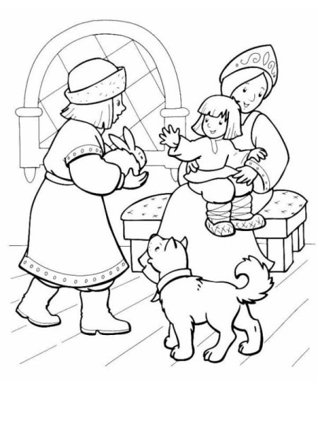 Раскраска из сказки сестрица Аленушка и братец Иванушка